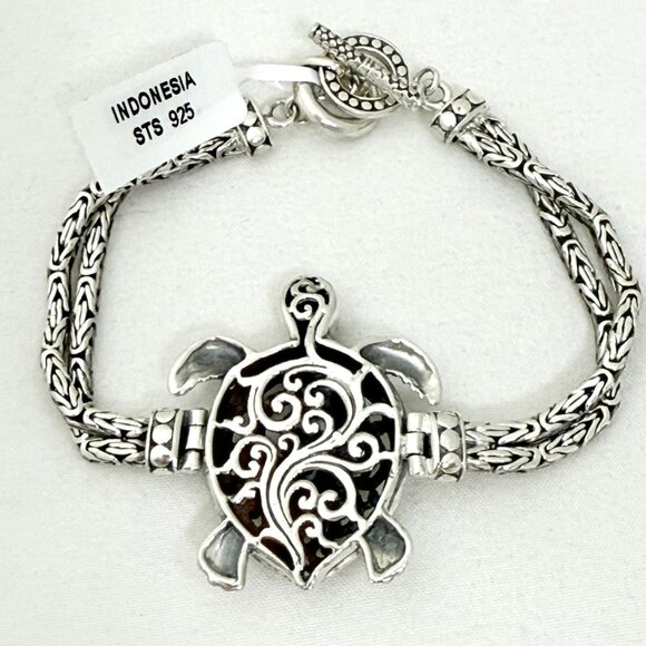 Bali Legacy Sterling Silver Turtle Double Chain Bracelet - NWT - Picture 6 of 9